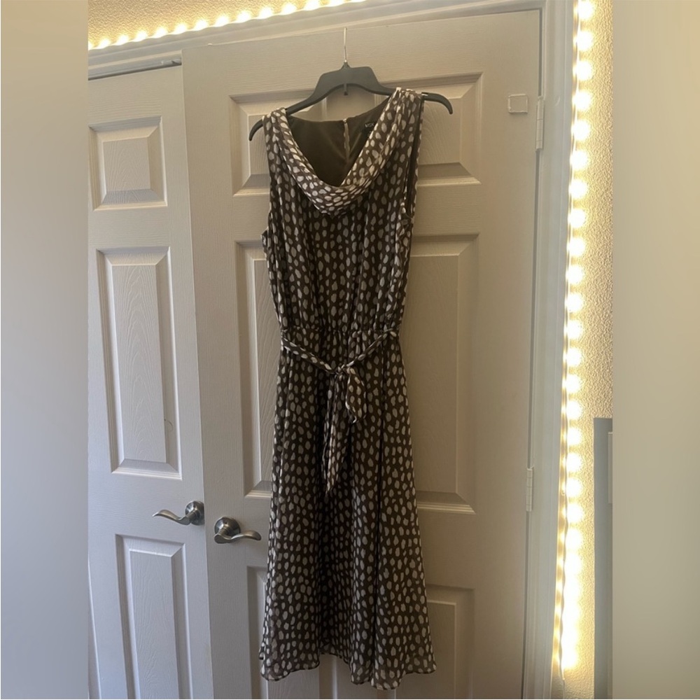 MSK Brown Polka Dot Maxi Dress